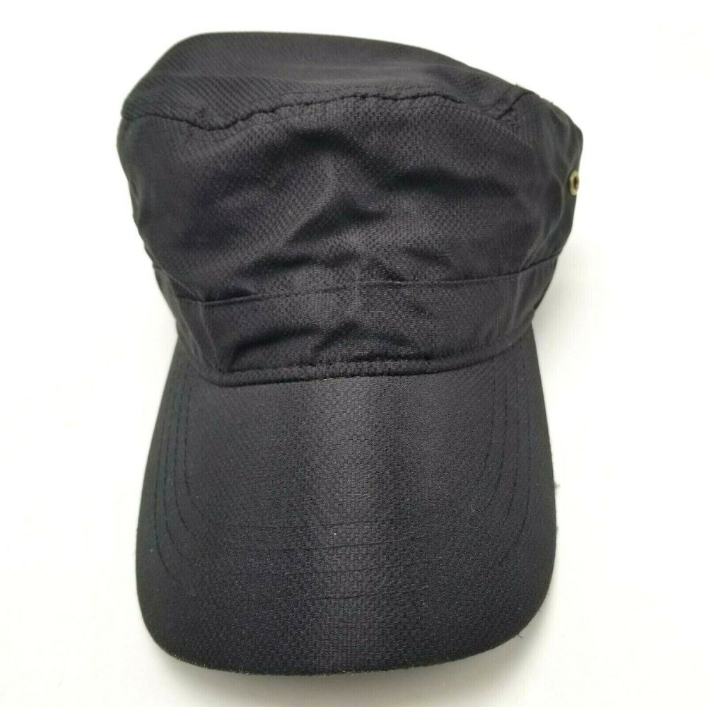 Happy Chef HC Restaurant Strapback Black Hat Cap Food Military Cadet Style